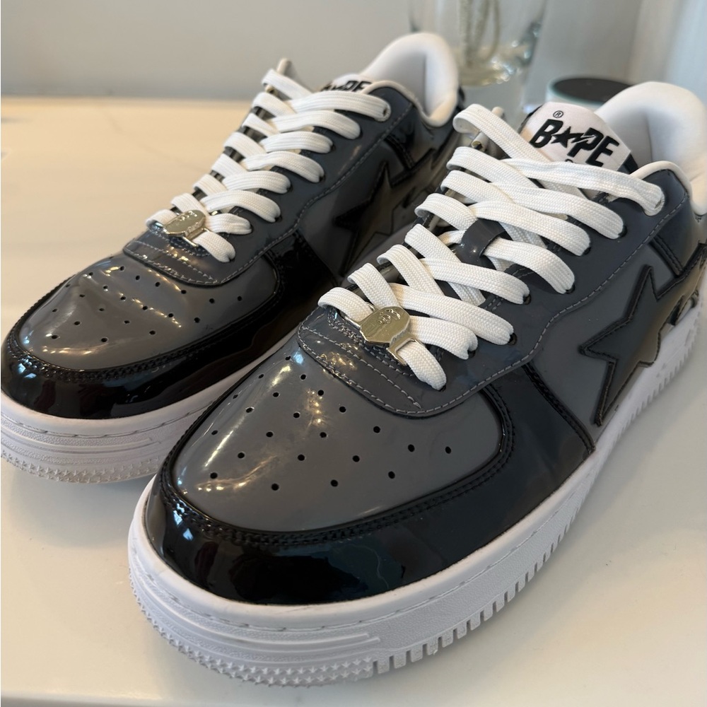 Bape Gray and White Sneakers
